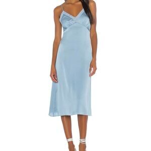 NEW Privacy Please Kamila Midi Slip Dress S Light Blue